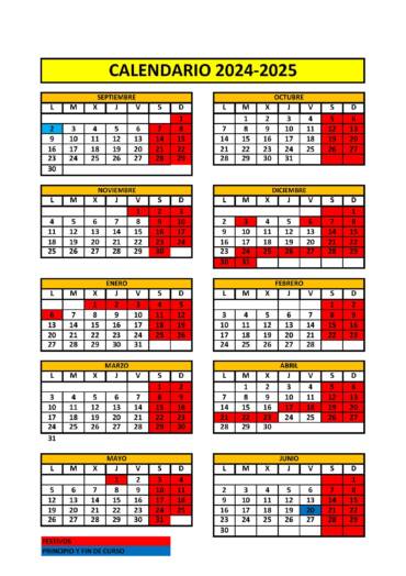 Calendario curso 24/25
